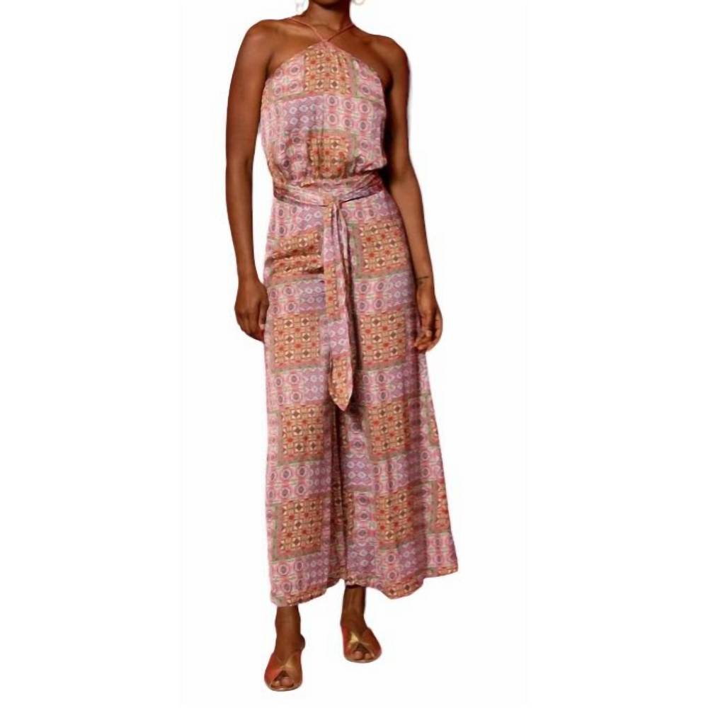NEW CAROLINA K liz jumpsuit in mix tiles rose